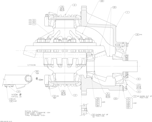 4710-DIFF PIN & GEAR 3.64-1 CW