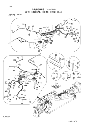 AUTO. LUBRICATE PIPING (FRONT AXLE)