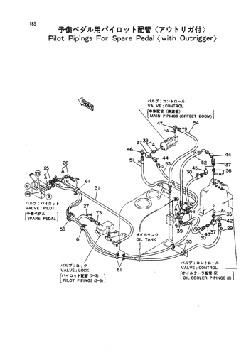 PILOT PIPINGS FOR SPARE PEDAL -WITH OUTRIGGER-