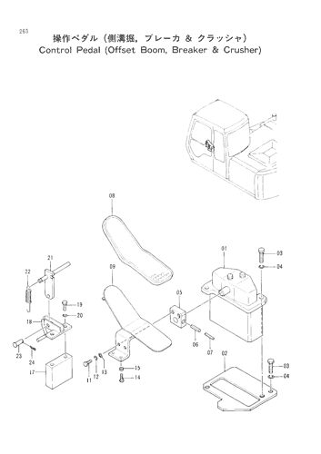 CONTROL PEDAL (BREAKER & CRUSHER)-OFFSET BOOM-