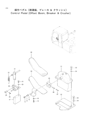 CONTROL PEDAL (BREAKER & CRUSHER)-OFFSET BOOM-