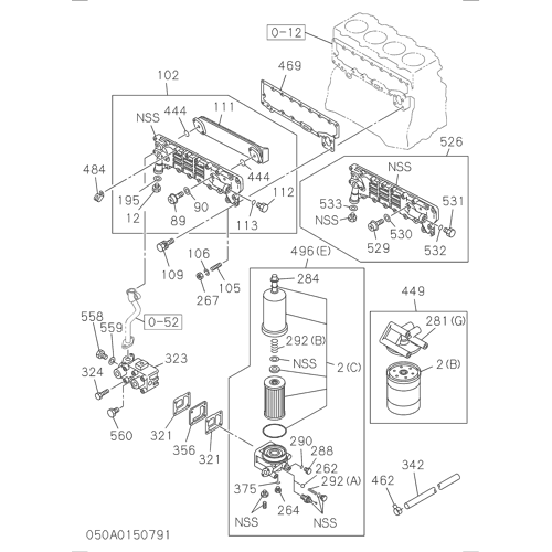 050- OIL COOLER AND OIL