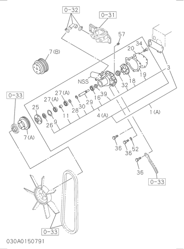 030- WATER PUMP AND