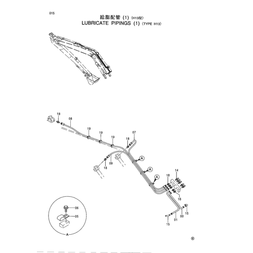 LUBRICATE PIPINGS (1) -TYPE H13-