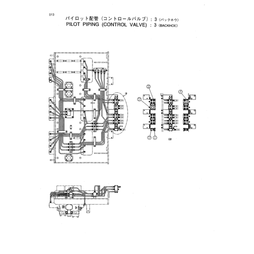 PILOT PIPING (CONTROL VALVE)-3 -BACKHOE-