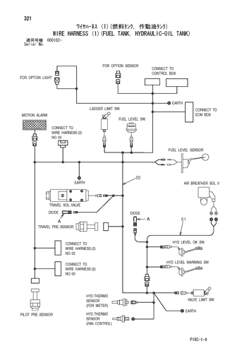 WIRE HARNESS (1)(FUEL TANK, HYDRAULIC-OIL TANK)