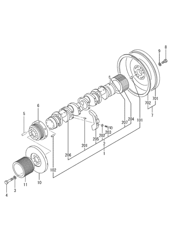 CRANKSHAFT,FLYWHEEL &