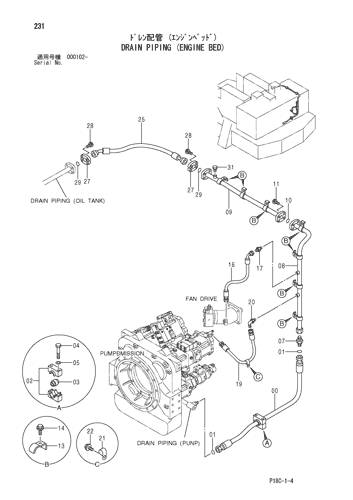 DRAIN PIPING (ENGINE BED)