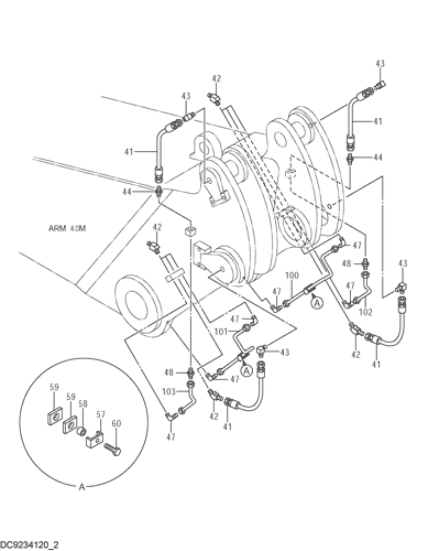 LUBRICATE PIPING (ARM 4.0m)(1)
