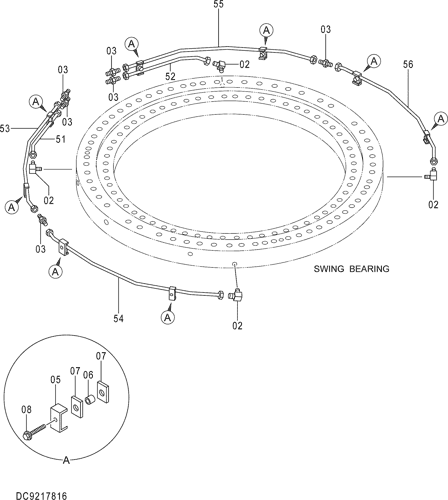 LUBRICATE PIPING (SWING BEARING)