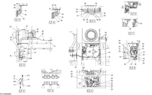 PILOT PIPING (CONTROL VALVE) (LOWER) (BACKHOE)