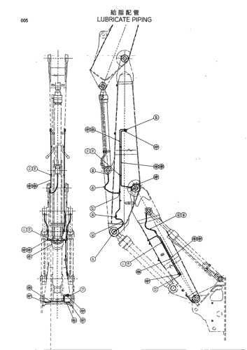 LUBRICATE PIPING (2-PIECE BOOM)