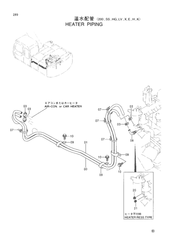 HEATER PIPINGS -200,SS,HG,LV,X,E,H,K-