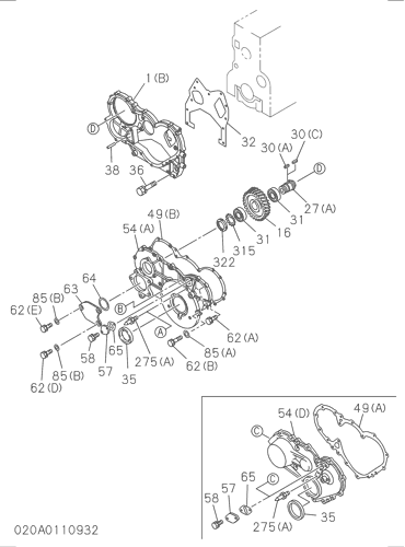 020- TIMING GEAR CASE AND