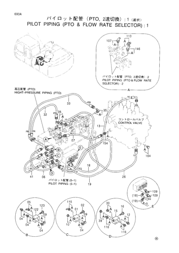 PILOT PIPINGS (PTO & FLOW RATE SELECTOR) -1 -SELECT-