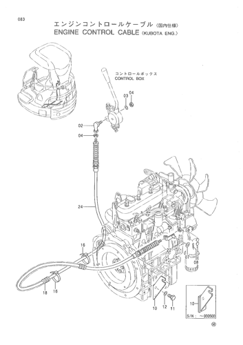 ENGINE CONTROL CABLE -KUBOTA ENG.-