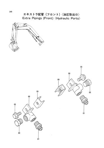 EXTRA PIPINGS (FRONT) -HYDRAULIC PORTS-