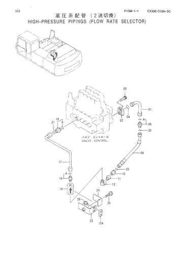 HIGH-PRESSURE PIPINGS (FLOW RATE SELECTOR)