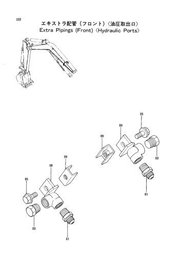 EXTRA PIPINGS (FRONT) -HYDRAULIC PORTS-