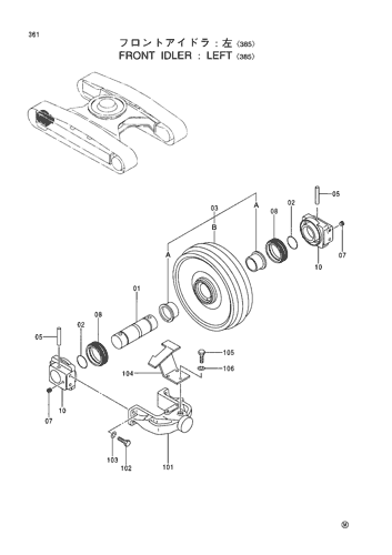 FRONT IDLER (L)-385-