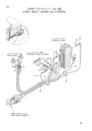 2 WAY MULTI LEVER (2) 5-PORTS