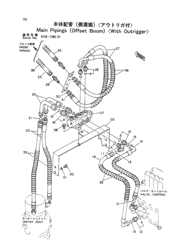 MAIN PIPINGS -OFFSET BOOM--WITH OUTRIGGER-