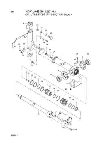 TELESCOPE CYLINDER (3)-5-SECTION BOOM-
