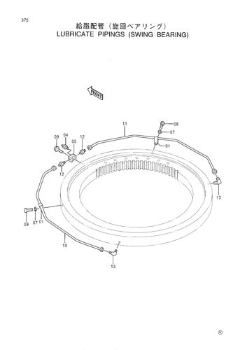 LUBRICATE PIPINGS (SWING BEARING)