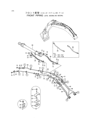 FRONT PIPING (STD. BOOM, HD BOOM)