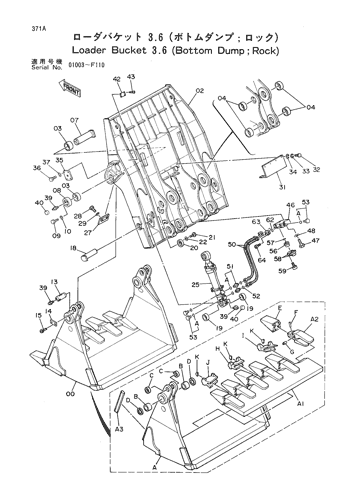 LOADER BUCKET 3.6 (BOTTOM DUMP;ROCK)