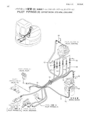 PILOT PIPINGS (4)-OFFSET BOOM-(STD. ARM)(LONG ARM)