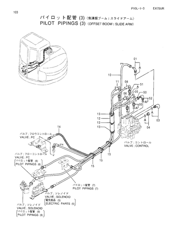 PILOT PIPINGS (3)-OFFSET BOOM-(SLIDE ARM)