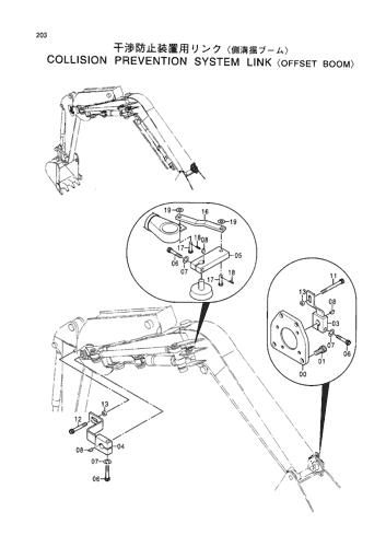 COLLISION PREVENTION SYSTEM LINK -OFFSET BOOM-