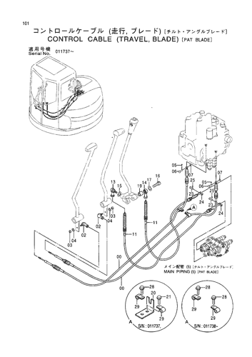 CONTROL CABLE (TRAVEL & BLADE)-PAT BLADE-