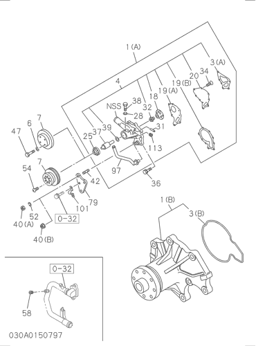 030- WATER PUMP AND
