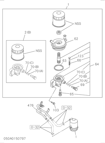 050- OIL COOLER AND OIL