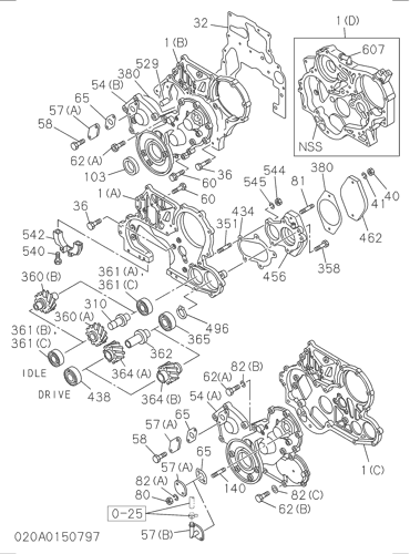 020- TIMING GEAR CASE AND