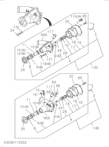 030- WATER PUMP AND