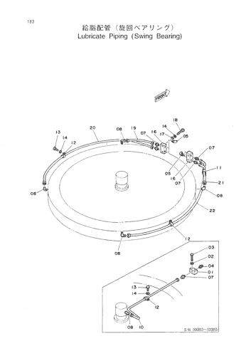 LUBRICATE PIPING (SWING BEARING)