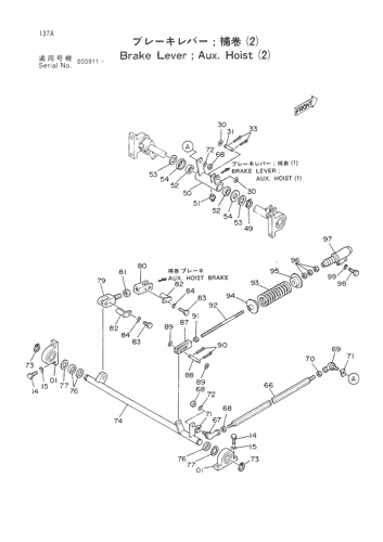 BRAKE LEVER; AUX. HOIST (2)