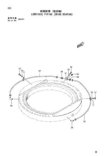 LUBRICATE PIPING (SWING BEARING)