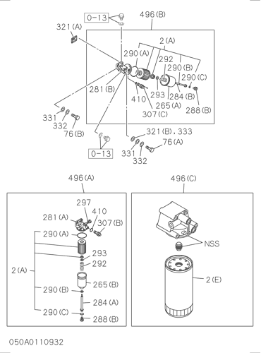 050- OIL COOLER AND OIL