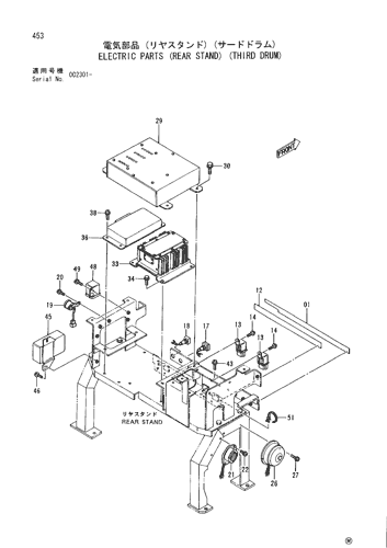 ELECTRIC PARTS (REAR STAND) (THIRD DRUM)