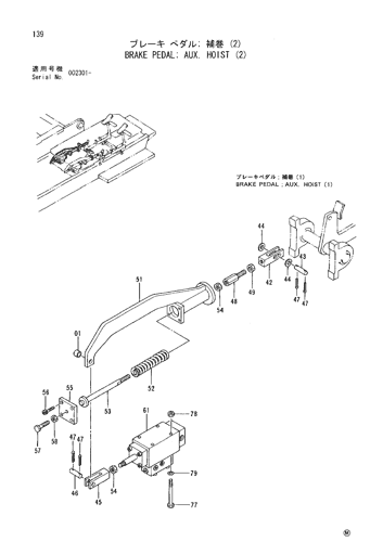 BRAKE PEDAL; AUX. HOIST (2)