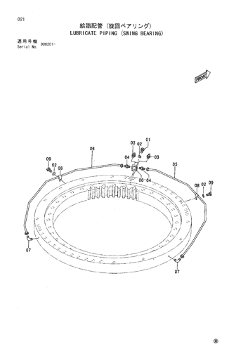 LUBRICATE PIPING (SWING BEARING)
