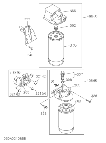 050- OIL COOLER AND OIL