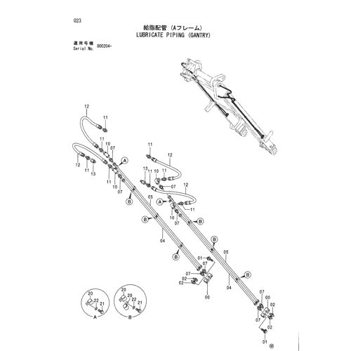 LUBRICATE PIPING (GANTRY)