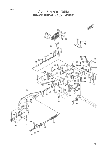 BRAKE PEDAL (AUX. HOIST)