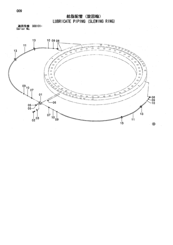 LUBRICATE PIPING (SLEWING RING)
