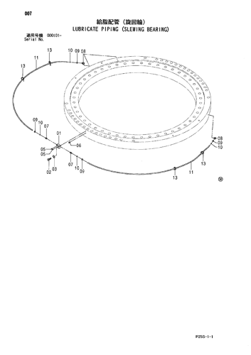 LUBRICATE PIPING (SLEWING BEARING)